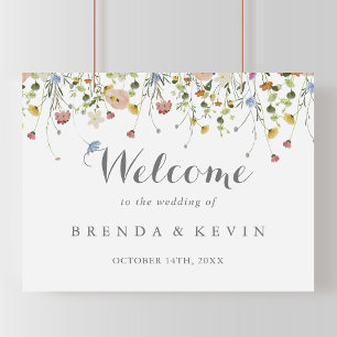 Välkomstskylt för Colorful Daety Vild Flowers Bröl Poster