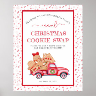 Välkomstskylt för Cookie Swap Red Lastbil Gingerbr Poster