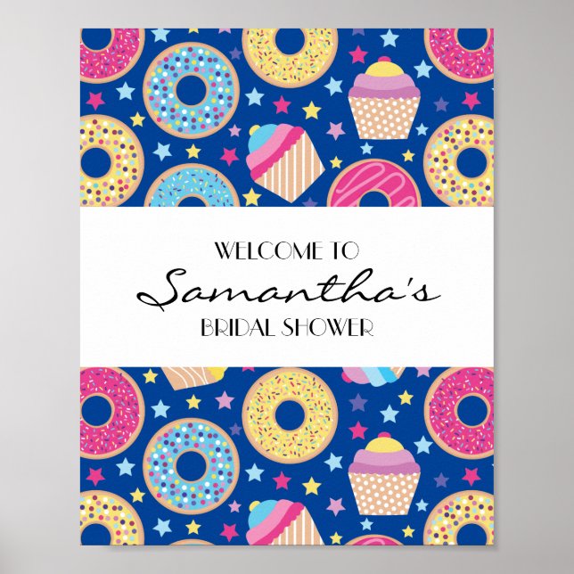 Välkomstskylt för Cupcakes & Donuts Poster (Framsidan)