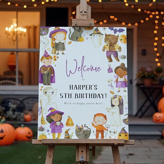 Välkomstskylt för Cute Costume Party Halloween Bir Poster (Skapare uppladdad)