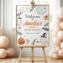 Välkomstskylt för Cute Halloween Birthday Poster