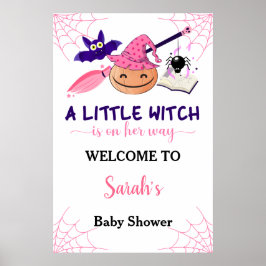 Välkomstskylt för Cute Rosa Little Pumpkin Baby Sh Poster