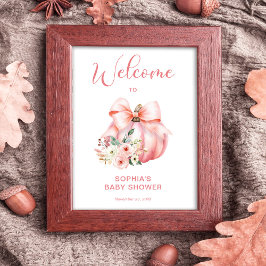Välkomstskylt för Cute Rosa Little Pumpkins Baby S Poster