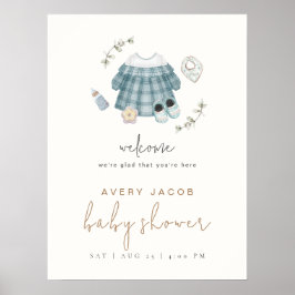 Välkomstskylt för Cute Simple Boho Clothes Baby Sh Poster
