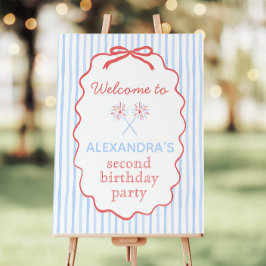 Välkomstskylt för den fjärde juli-Födelsedagsfeste