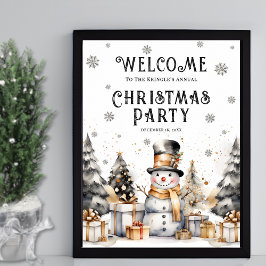 Välkomstskylt för den kommande vinterjulen i Party Poster