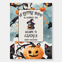 Välkomstskylt för den lilla boon Halloween-babydus