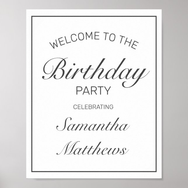 Välkomstskylt för den moderna minimalistiska vitbo poster (Framsidan)