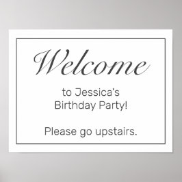 Välkomstskylt för den moderna minimalistiska vitbo poster