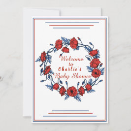 Välkomstskylt för diskettenhet, babyvisning för Bl Inbjudningar