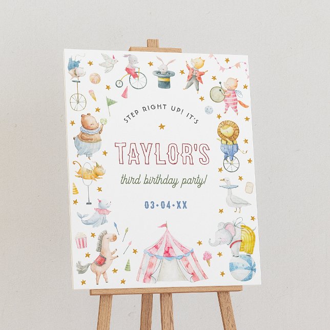 Välkomstskylt för djurcirkus-karnival-Födelsedagsf Poster (Skapare uppladdad)