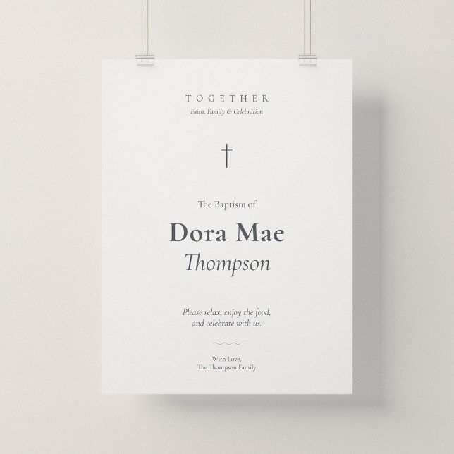 Välkomstskylt för dopfirande med religiös inriktni poster (Grace - Baptism Reception Entrance Poster)