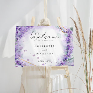 Välkomstskylt för Dusty Lavender Foliage Modern Br Poster