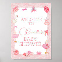 Välkomstskylt för Editable Ballerina Party