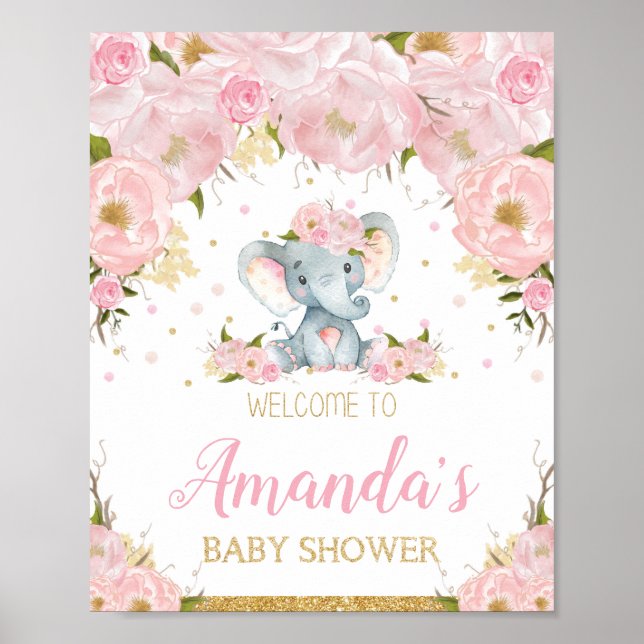 Välkomstskylt för elefant babystölder Poster (Framsidan)