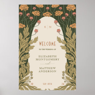 Välkomstskylt för elegant Art nouveau Bröllop Poster
