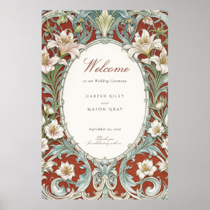 Välkomstskylt för elegant Art nouveau Bröllop Poster