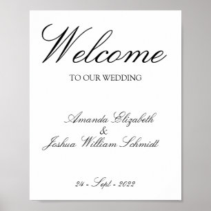 Välkomstskylt för elegant enkel och modern Bröllop Poster
