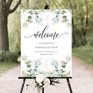 Välkomstskylt för elegant Eucalyptus Greenery Poster