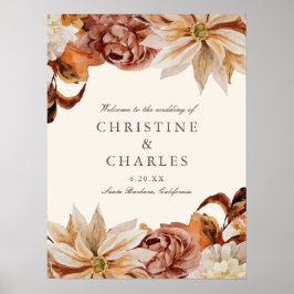 Välkomstskylt för elegant Höger vattenfärg Bröllop Poster