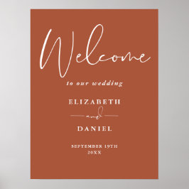Välkomstskylt för elegant Modern Terracotta Bröllo Poster
