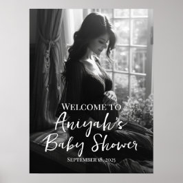 Välkomstskylt för elegantens babydusch poster