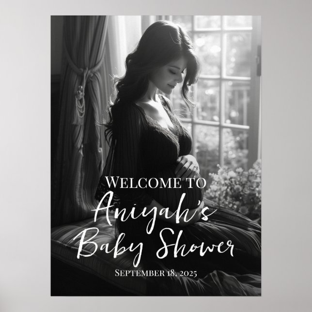 Välkomstskylt för elegantens babydusch poster (Framsidan)