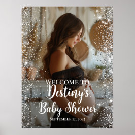 Välkomstskylt för elegantens babydusch poster