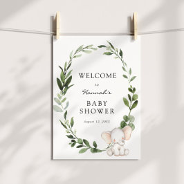 Välkomstskylt för Elephant Baby Shower Poster
