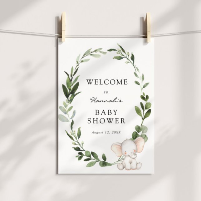 Välkomstskylt för Elephant Baby Shower Poster (Skapare uppladdad)