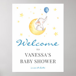 Välkomstskylt för Elephant Baby Shower Poster