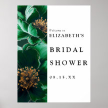 Välkomstskylt för Emerald Grönt Blommigt Möhippa V