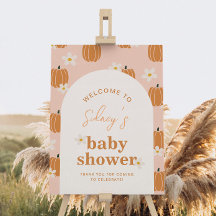 Välkomstskylt för en liten Pumpkin Baby Shower