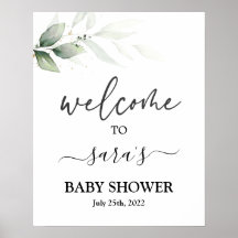 Välkomstskylt för enkel Grey Baby Shower