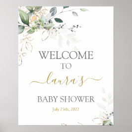 Välkomstskylt för enkel Grey Baby Shower Poster