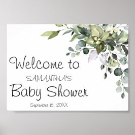 Välkomstskylt för Eucalyptus Baby Shower Poster