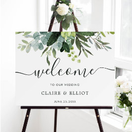 Välkomstskylt för Eucalyptus Grönt Foliage Bröllop Poster