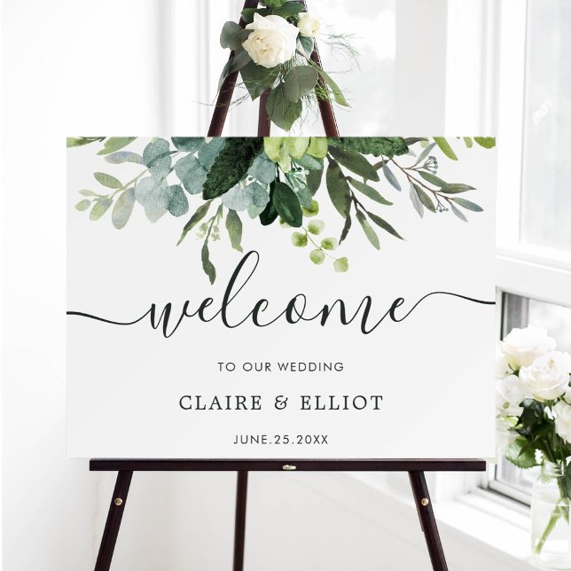 Välkomstskylt för Eucalyptus Grönt Foliage Bröllop Poster (Skapare uppladdad)