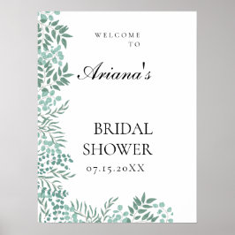 Välkomstskylt för Eucalyptus Rustic Greenery Poster