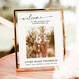 Välkomstskylt för examensfest | Boho välkomstfoto Poster