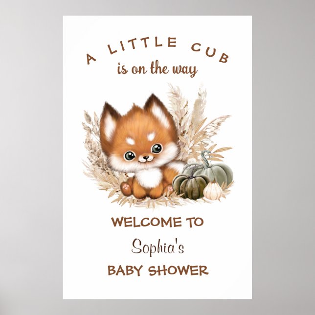 Välkomstskylt för Fall Boho Baby Shower Poster (Framsidan)