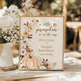 Välkomstskylt för Fall Little Pumpkin Baby Shower Poster