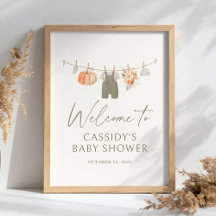 Välkomstskylt för Fall Pumpkin Barnkläder Baby Sho