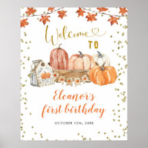 Välkomstskylt för Fall Pumpkin Patch Birthday