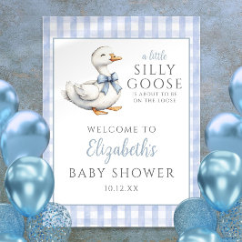 Välkomstskylt för fånig Little Goose Blue Baby Sho Poster