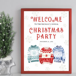 Välkomstskylt för festlig julfest poster