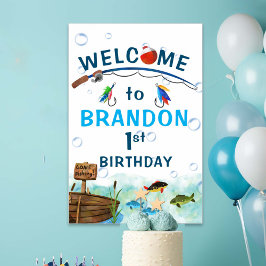 Välkomstskylt för fiske av temat O-fisk-allahandsf Poster