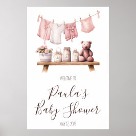 Välkomstskylt för Flicka Clothes Baby Shower Poster