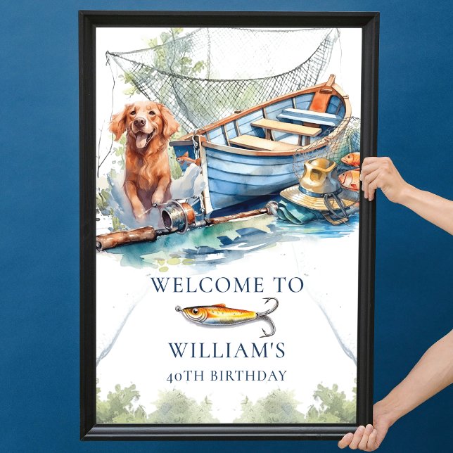 Välkomstskylt för Födelsedagsfest av fiske Poster (Skapare uppladdad)