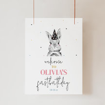 Välkomstskylt för Födelsedagsfest av rabbit